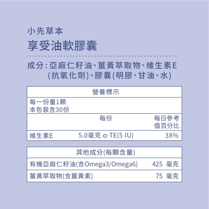 享受油_3 【小先草本】享受油軟膠囊|盒裝共30顆:圖片 9