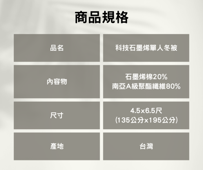 【仕柏】科技石墨烯單人冬被：圖片 3