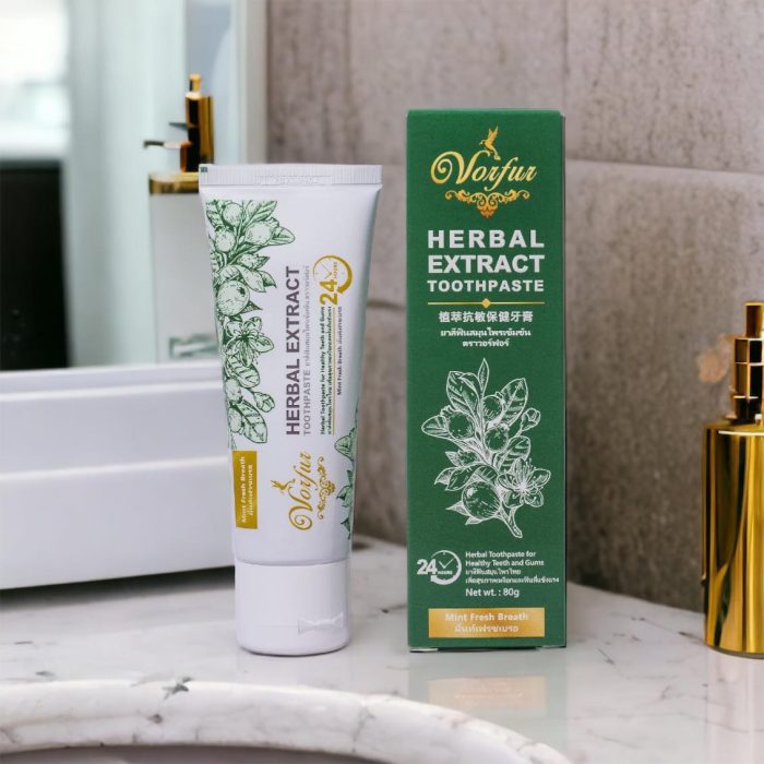 VORFUR沃爾芙 植萃抗敏保健牙膏三入組，加贈泰國潮牌包(隨機出貨）：圖片 1