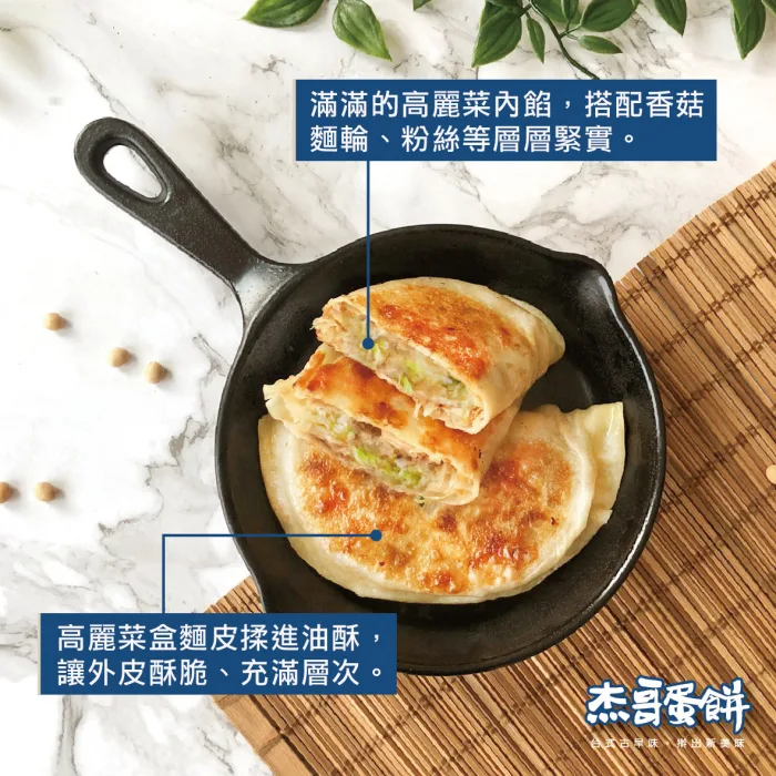 3 【佐亨國際】杰哥蛋餅 傳統揉麵眷村味高麗菜盒子-全素食(5片/包)-8包組:圖片 4