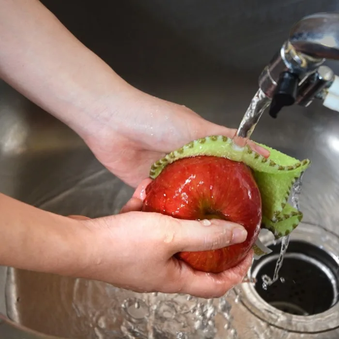 【良田客廚】 ECO氧素潔淨粉-日本製500g*1瓶 & 輕菜洗薄型菜瓜布-5入組*1組：圖片 5