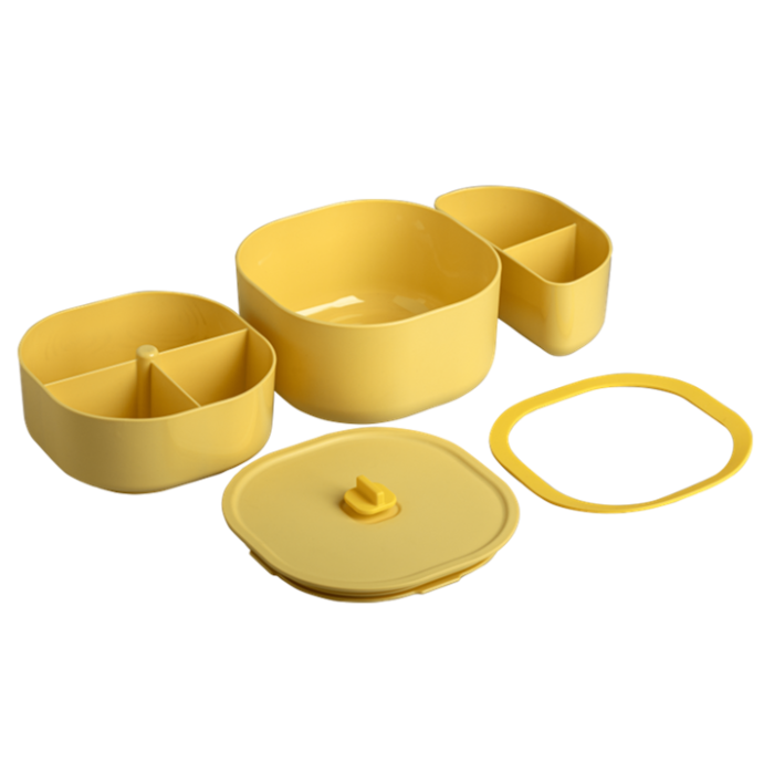 【ZING心穎良品】日日便當盒 全配版-奶油黃：圖片 1