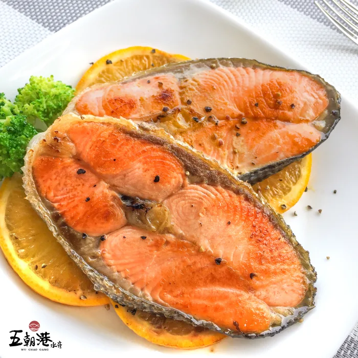 小鮭魚5 【五朝港水產】野生超厚切頂級鮭魚(單片400克±10%)超厚切-5片包裝:圖片 7