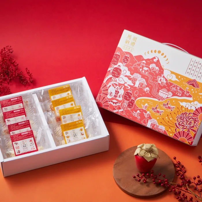 馬祖老酒麵線禮盒組-紅盒1080 【馬祖納禮嚴選禮盒】馬祖老酒麵線禮盒組:圖片 1