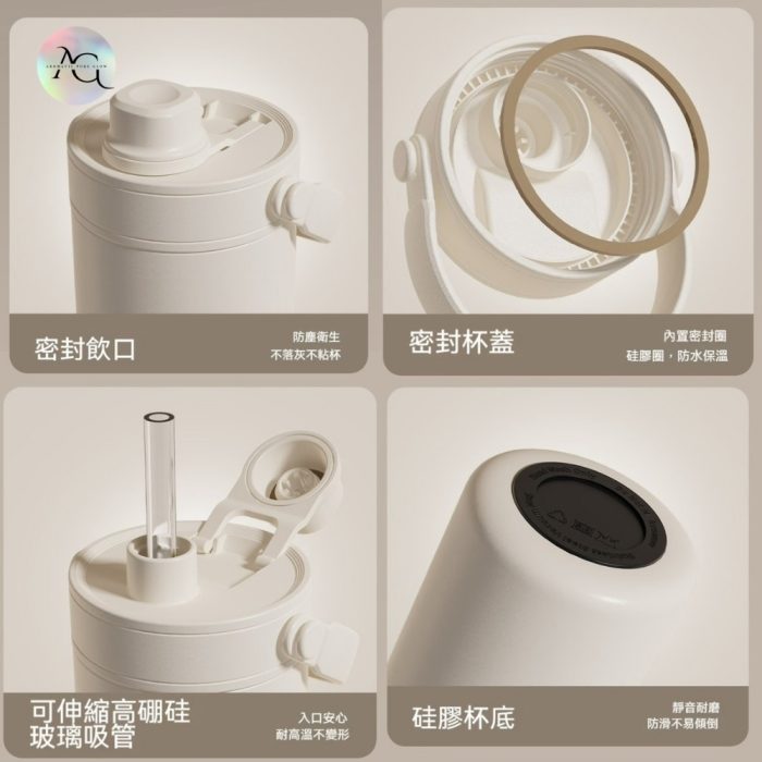 【蒔柒】便攜雙飲冰霸杯(735ml) 吸管保溫杯 304不鏽鋼：圖片 2