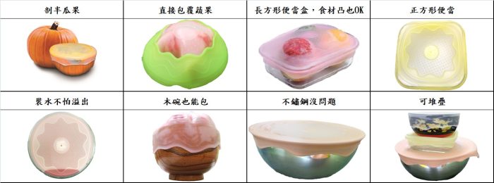 【Le Casserole】3D立體抗菌矽膠保鮮膜（14cm*1+19cm*1+25cm*1)_3入_台灣製：圖片 8