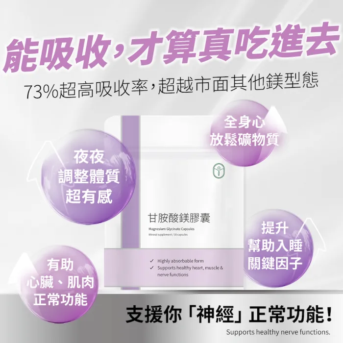 【德創生技】專利高單位甘胺酸鎂膠囊 (30顆/包，共3包)：圖片 2