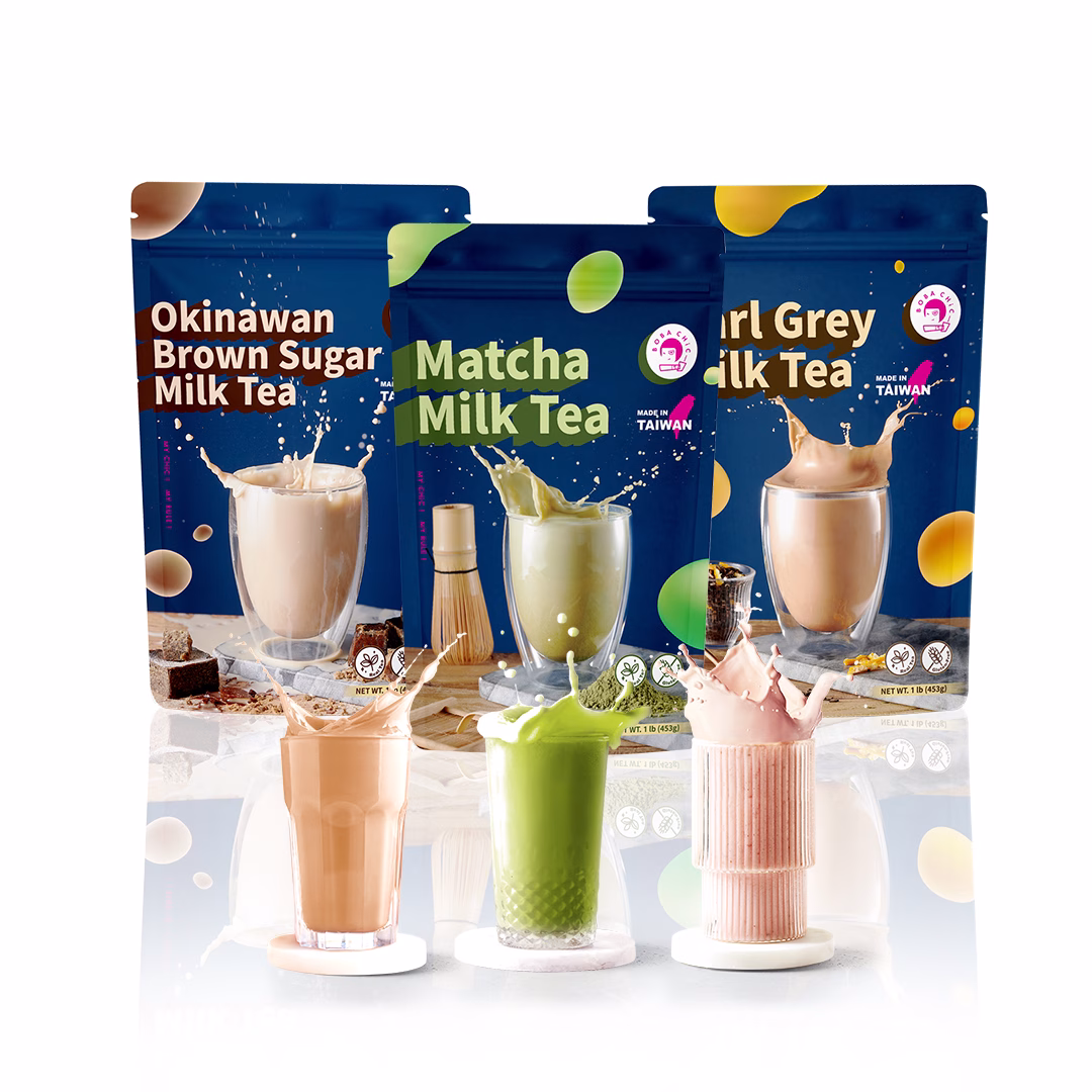 【徐可波BOBA CHiC】奶茶控必囤組合-特濃抹茶拿鐵 | 英式伯爵奶茶 | 沖繩黑糖奶茶-單入組：圖片 1