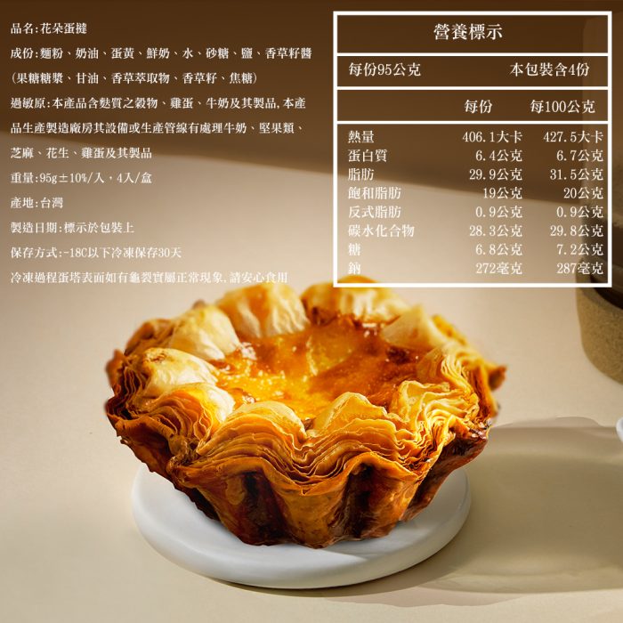 【胖大師】4入花朵蛋塔X2：圖片 5